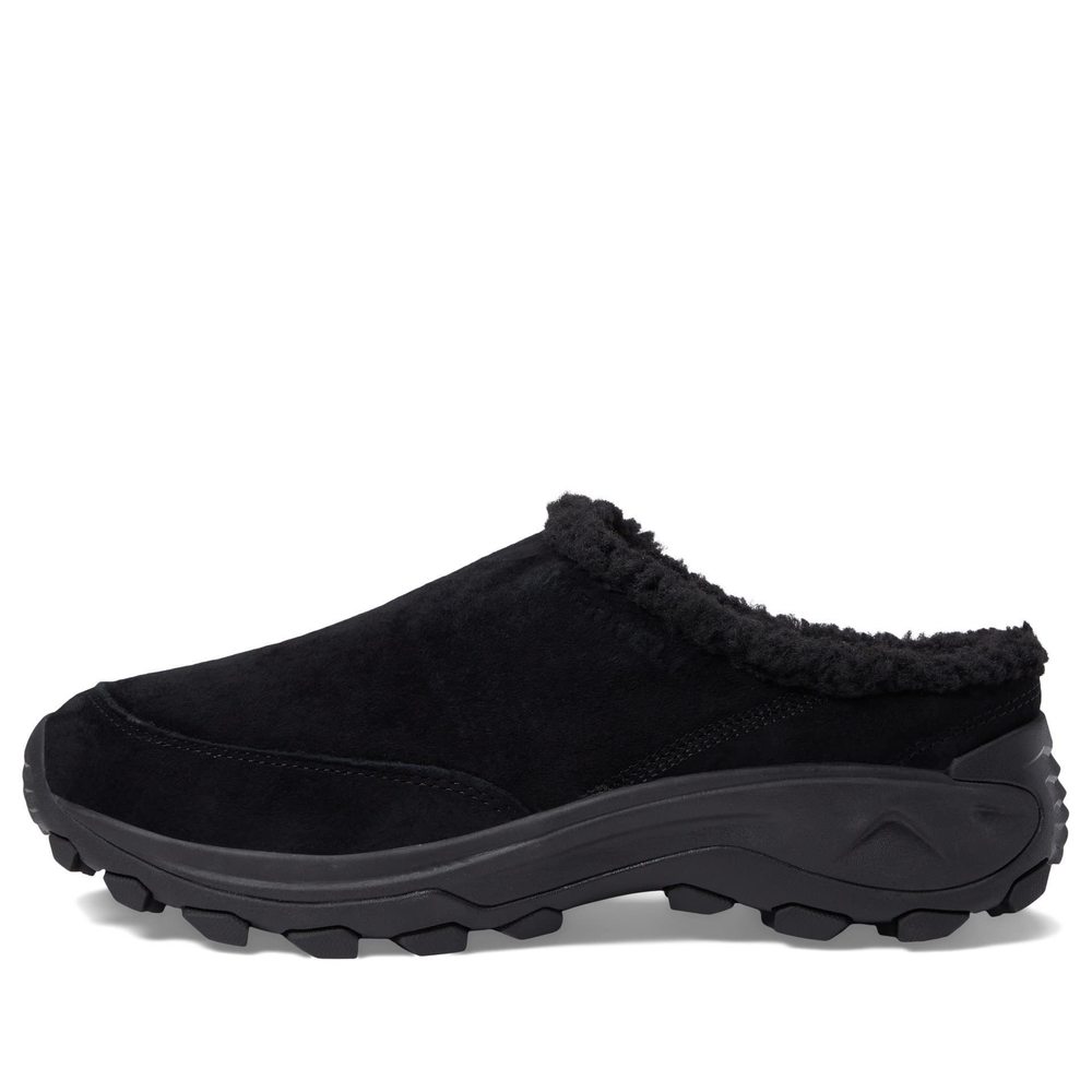 Merrell Men's Winter Slide Black Suede 11.5 Faux Shearling Lined  Like New